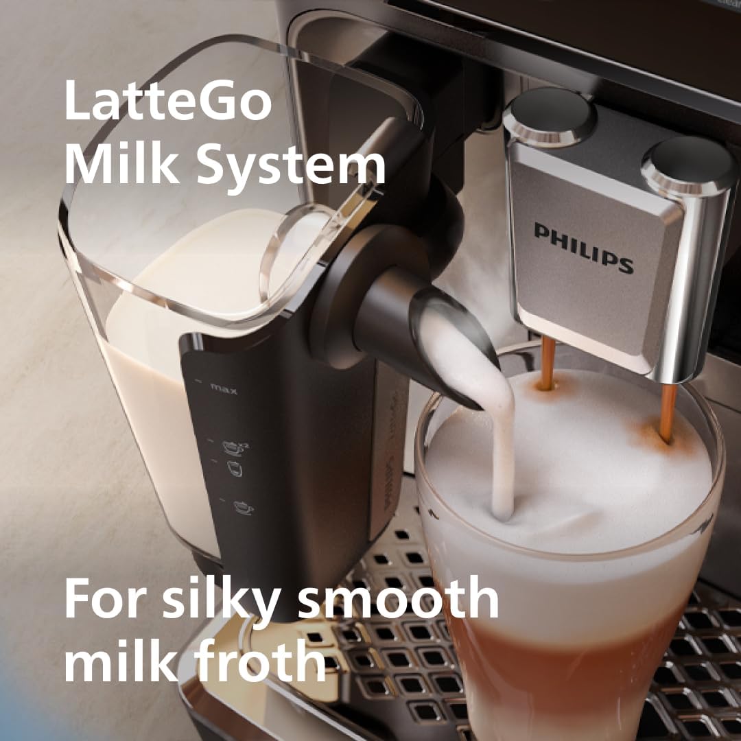 Philips Series 4400 Machine à expresso LatteGo entièrement automatique, technologie SilentBrew, démarrage rapide, café aromatique de haricots fraîchement moulus, 12 boissons chaudes et glacées, chrome - Image 8