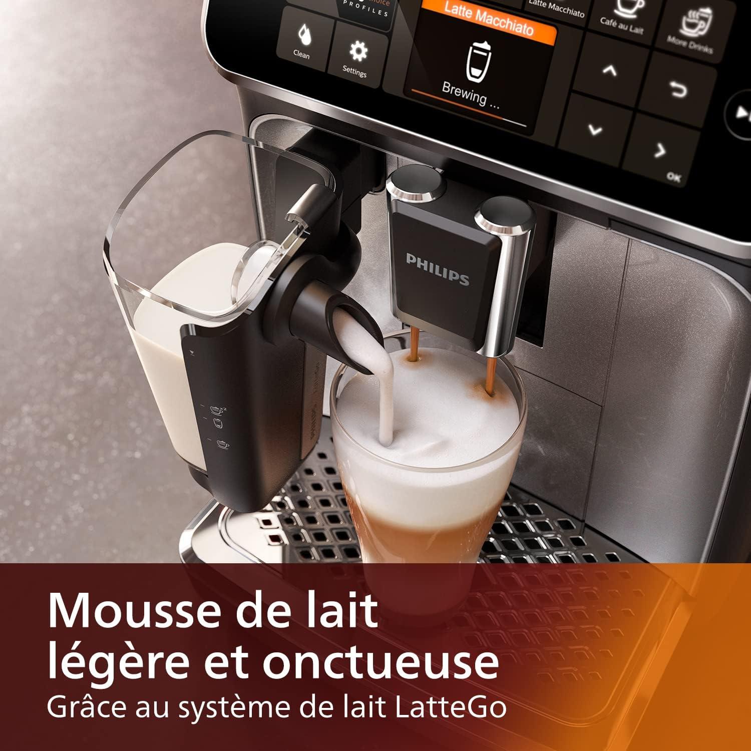 Philips Series 4400 Machine à expresso LatteGo entièrement automatique, technologie SilentBrew, démarrage rapide, café aromatique de haricots fraîchement moulus, 12 boissons chaudes et glacées, chrome - Image 3