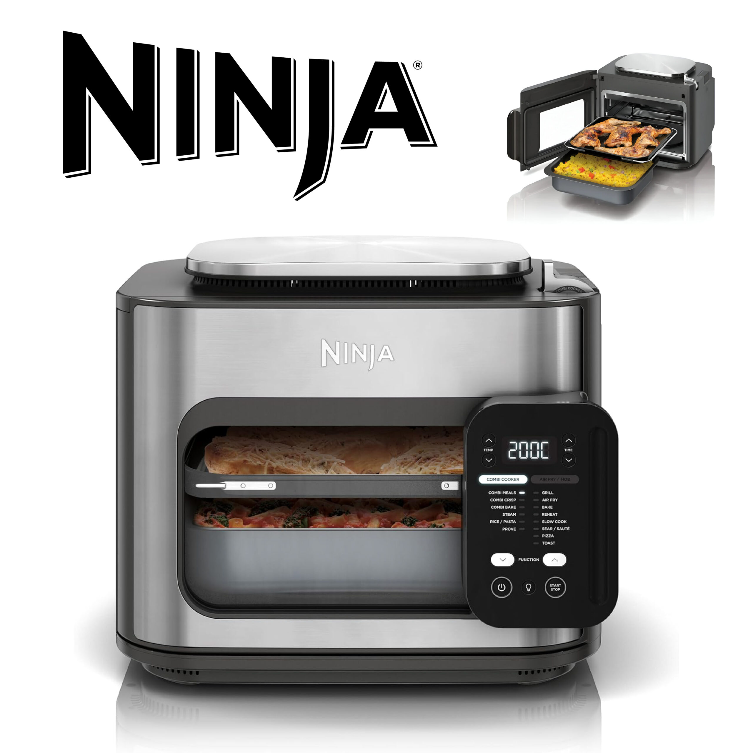 Ninja Combi 12-en-1 Multicuiseur, Four, Autocuiseur & Friteuse sans huile, 12 Fonctions de Cuisson
