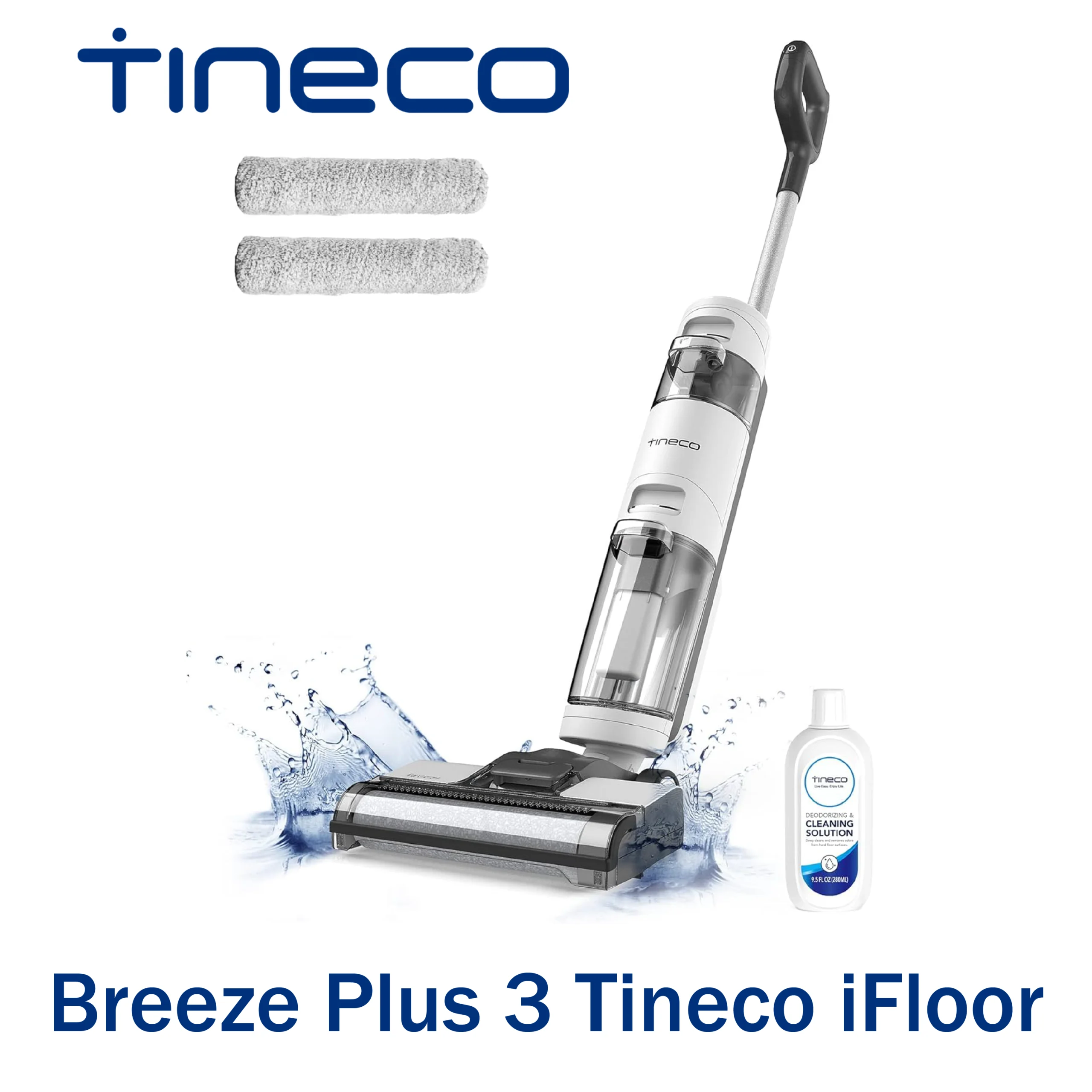 Tineco iFloor 3 Breeze Plus Aspirateur Laveur Sec Humide, Nettoyeur de Sol sans Fil et Serpillière Légère pour Nettoyer Les Sols Durs en Un Passage